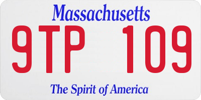 MA license plate 9TP109