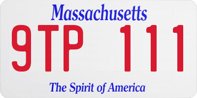 MA license plate 9TP111