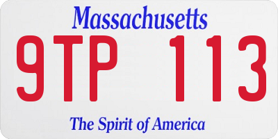 MA license plate 9TP113