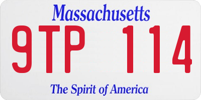 MA license plate 9TP114
