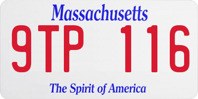 MA license plate 9TP116