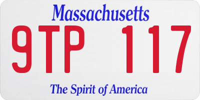 MA license plate 9TP117