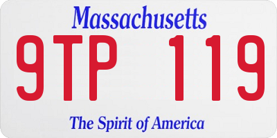 MA license plate 9TP119