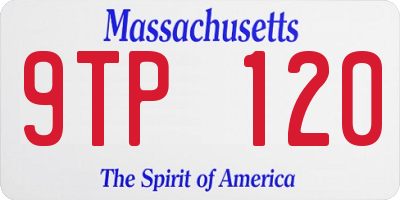 MA license plate 9TP120