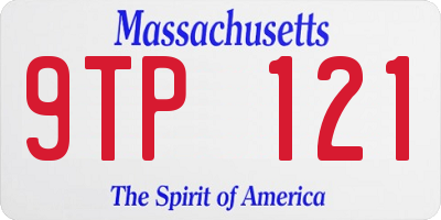 MA license plate 9TP121