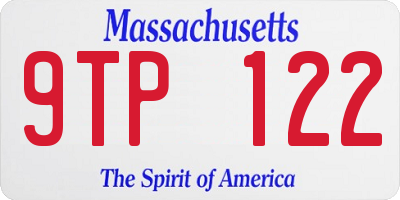 MA license plate 9TP122