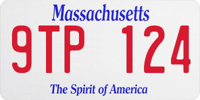 MA license plate 9TP124
