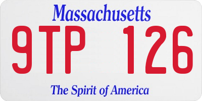 MA license plate 9TP126