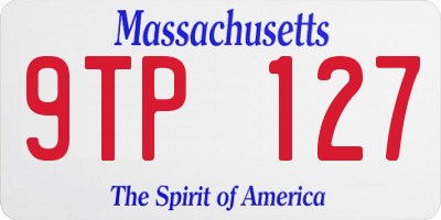 MA license plate 9TP127