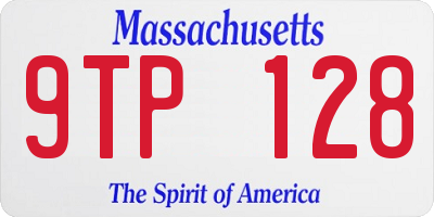 MA license plate 9TP128
