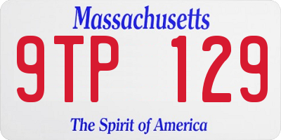 MA license plate 9TP129