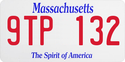 MA license plate 9TP132