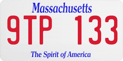 MA license plate 9TP133