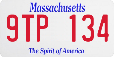 MA license plate 9TP134