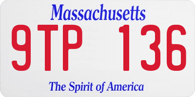 MA license plate 9TP136