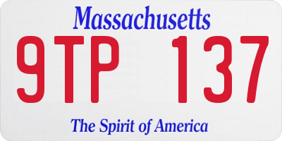 MA license plate 9TP137