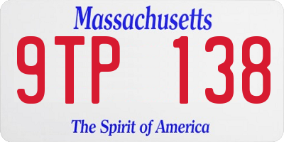 MA license plate 9TP138