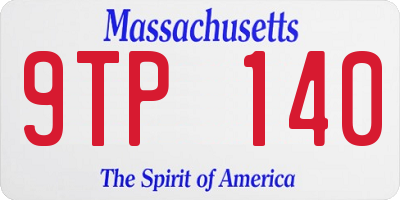 MA license plate 9TP140