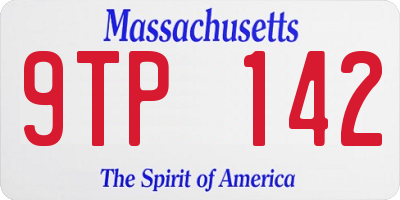 MA license plate 9TP142