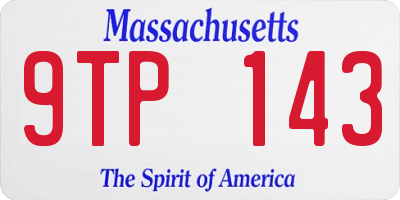 MA license plate 9TP143