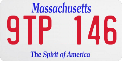 MA license plate 9TP146