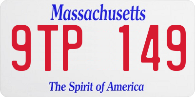 MA license plate 9TP149