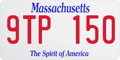 MA license plate 9TP150