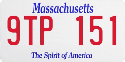 MA license plate 9TP151