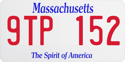 MA license plate 9TP152