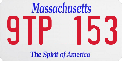 MA license plate 9TP153
