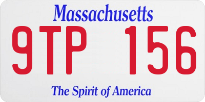 MA license plate 9TP156