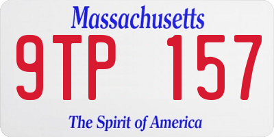 MA license plate 9TP157