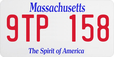 MA license plate 9TP158