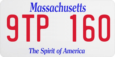 MA license plate 9TP160