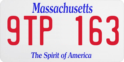 MA license plate 9TP163