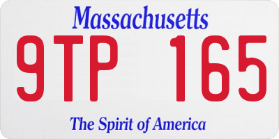 MA license plate 9TP165