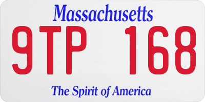 MA license plate 9TP168