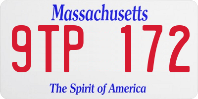 MA license plate 9TP172