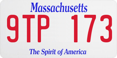 MA license plate 9TP173