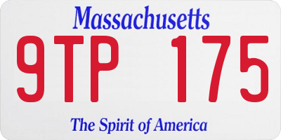MA license plate 9TP175