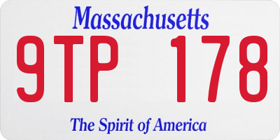MA license plate 9TP178