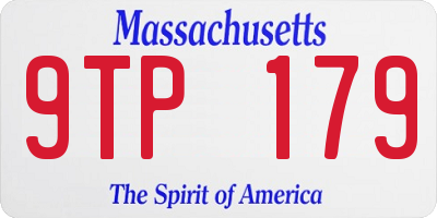 MA license plate 9TP179
