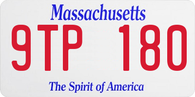 MA license plate 9TP180