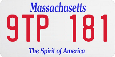 MA license plate 9TP181