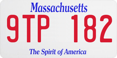 MA license plate 9TP182