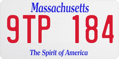 MA license plate 9TP184