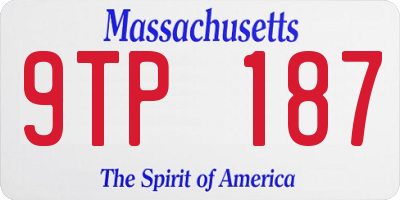 MA license plate 9TP187