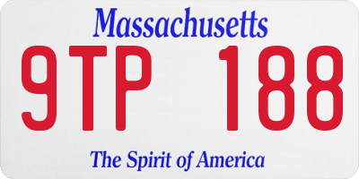 MA license plate 9TP188