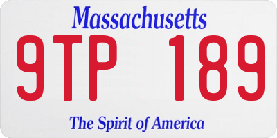 MA license plate 9TP189