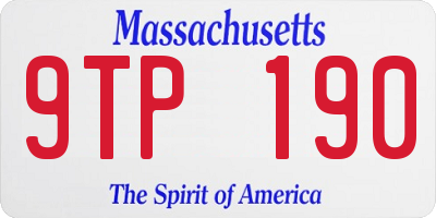 MA license plate 9TP190